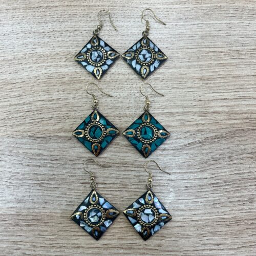 Pendientes Mosaico Dorado