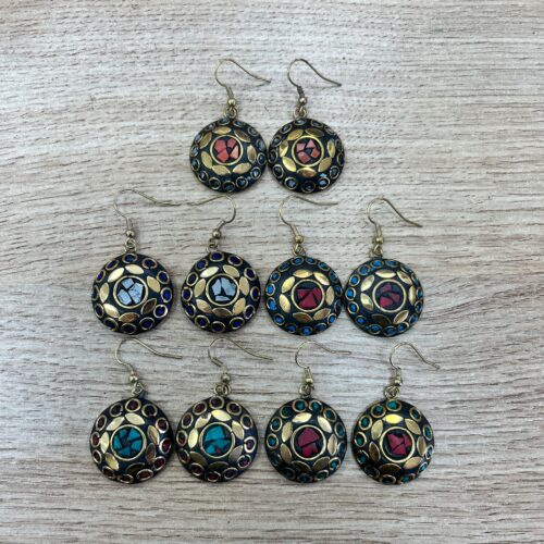 Pendientes Mosaico Dorado