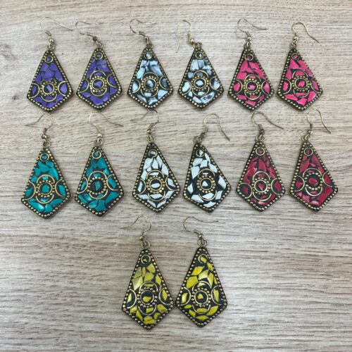 Pendientes Mosaico Dorado