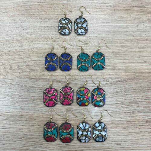 Pendientes Mosaico Dorado