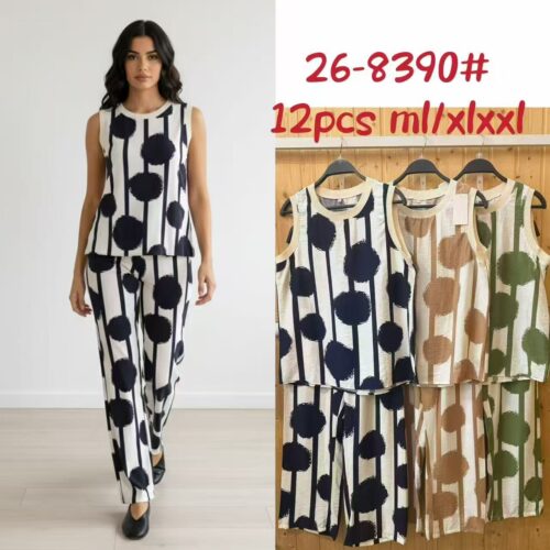 Conjunto Blusa Manga Sisa y Pantalón  Estampado