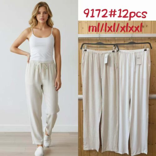 Pantalón Largo Fluido con Lino