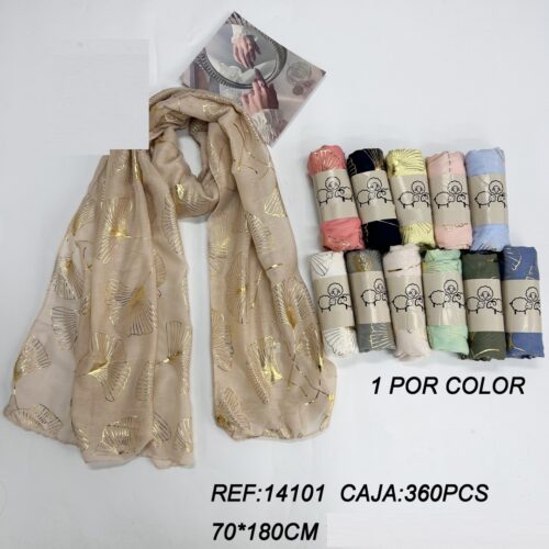 Fular Estampado Dorado 70 x 180cm