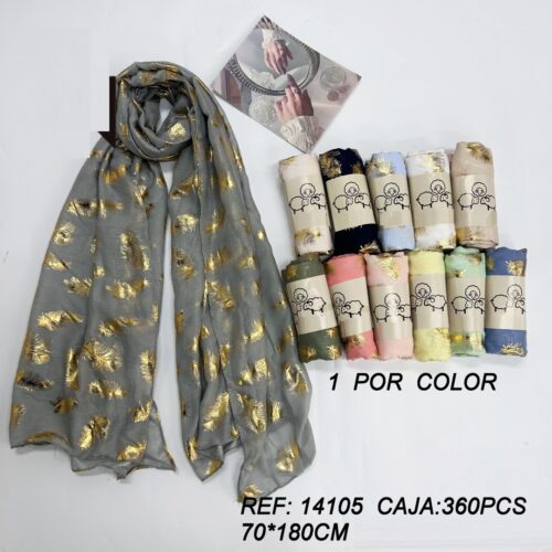 Fular Estampado Dorado 70 x 180cm