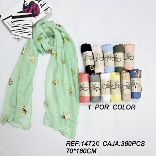 Fular Estampado Dorado 70 x 180cm