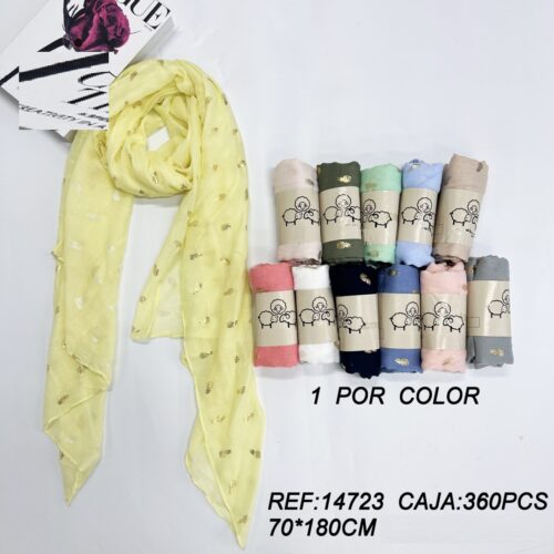 Fular Estampado Dorado 70 x 180cm