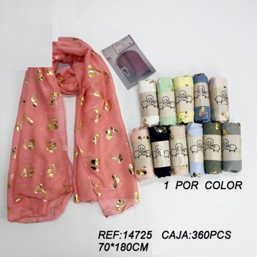 Fular Estampado Dorado 70 x 180cm