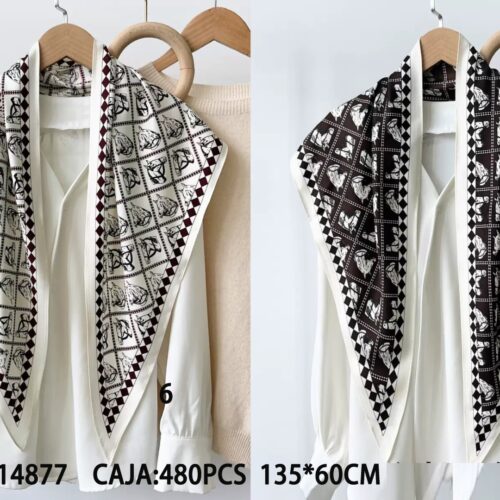 Fular Estampado Caballos 60 x 135cm