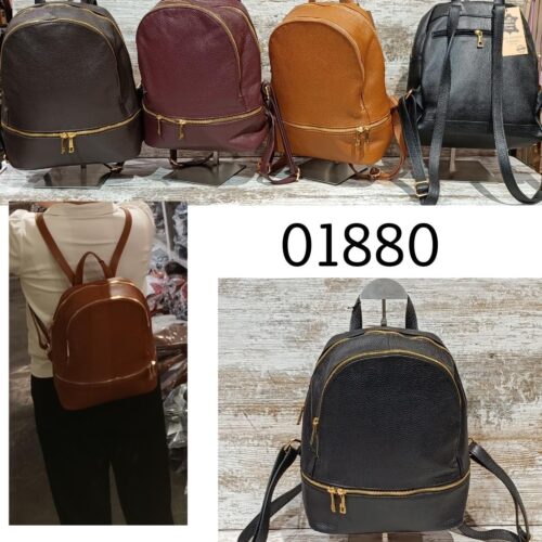 Mochila Piel Cremalleras