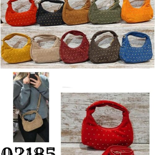 Mini Bandolera Piel Serraje con Tachuelas