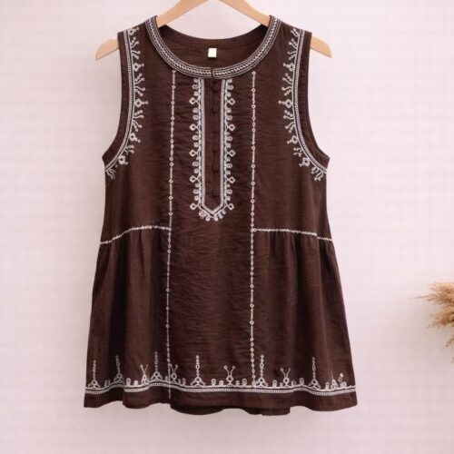 Blusa sin Mangas Bordado