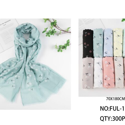 Fular Estampado Flores 70 x 180 cm