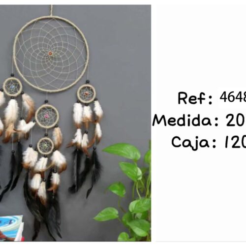 Atrapasueños Plumas Negro y Marron