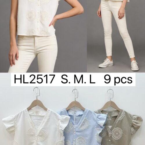 Camisa Bordada con Volante