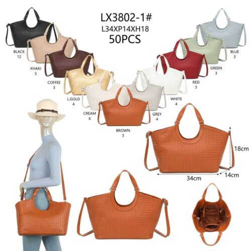 Bolso de Hombro Estampado Trenzado