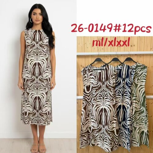 Vestido Midi  Estampado sin Manga