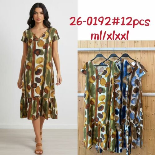 Vestido Midi  Estampado Manga Corta