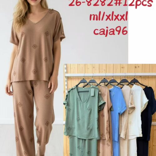 Conjunto Blusa Manga Corta y Pantalón  Estampado