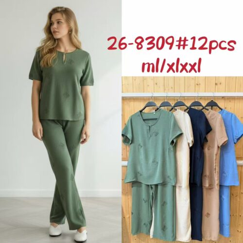 Conjunto Blusa Manga Corta y Pantalón  Estampado