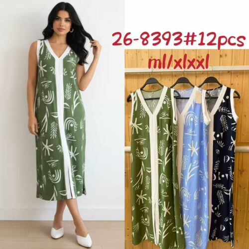Vestido Midi  Estampado sin Manga