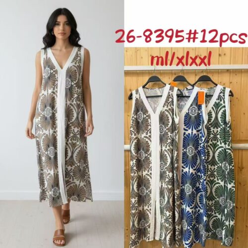 Vestido Midi  Estampado sin Manga