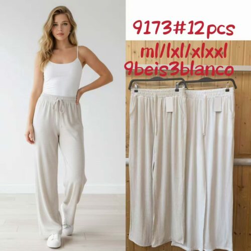 Pantalón Largo Fluido con Lino