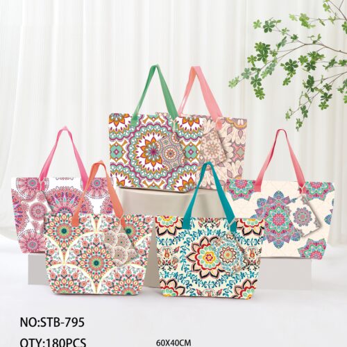 Bolso de Playa Estampado Multicolor Mandala