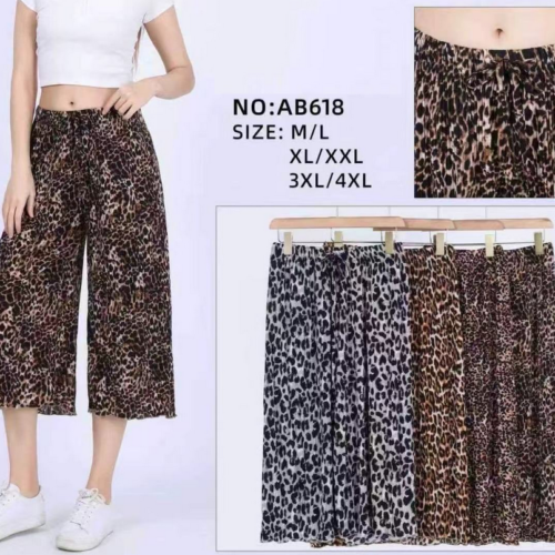 Pantalón Pirata Fluido Estampado Leopardo