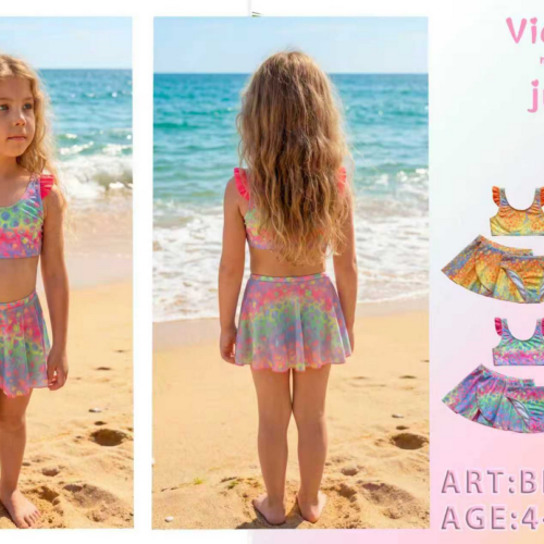 Bikini Infantil Estampado 3 Piezas   4-12 Años