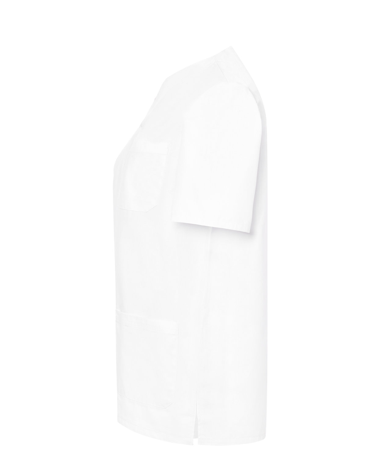 jhktshirt_wkoporto_wh_side OPORTO Casaca Sanitaria Unisex Manga Corta - Cuello V Workwear - Imagen 9