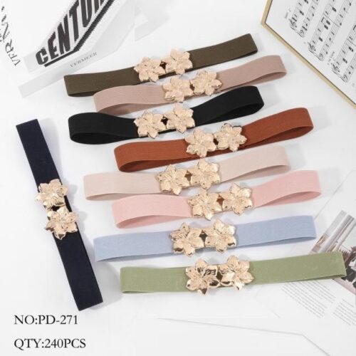 Cinturón  Elástico  con Hebillas Diseño Flores