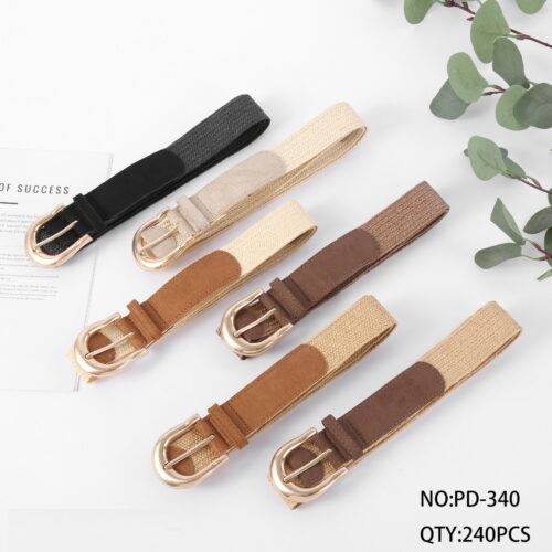 Cinturón Antelina Elástico Hebilla Dorada