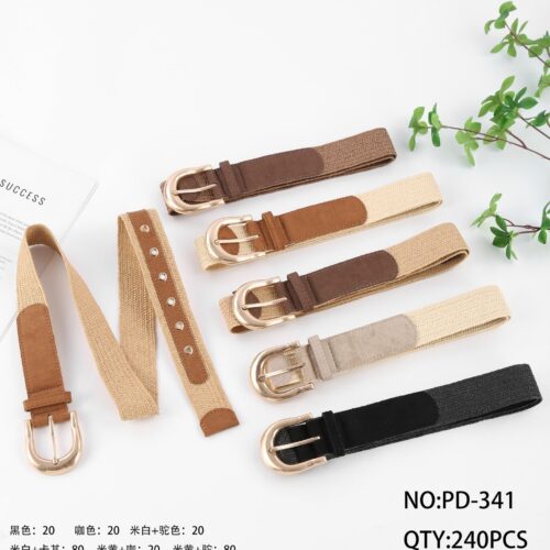 Cinturón Antelina Elástico Hebilla Dorada