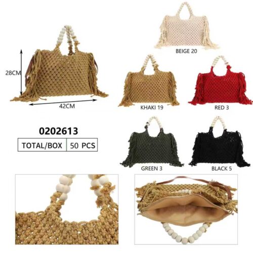 Bolso de Mano Bandolera Crochet Flecos