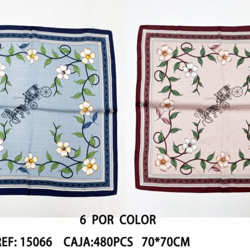 Pañuelo Cuadrado Estampado Flores 70x70cm