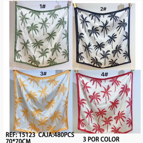 Pañuelo Cuadrado Estampado  Palmeras 70x70cm