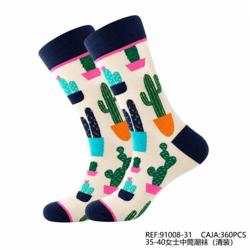 Calcetines Mujer Estampado Cactus