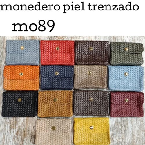 Monedero con Solapa Piel Trenzada