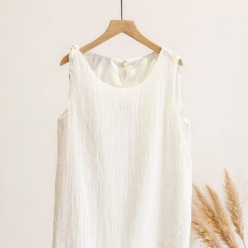 Top Blanco Sin Mangas Detalle Nudo