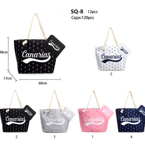 Bolso de Playa con Estampado Anclas Diseño Canarias
