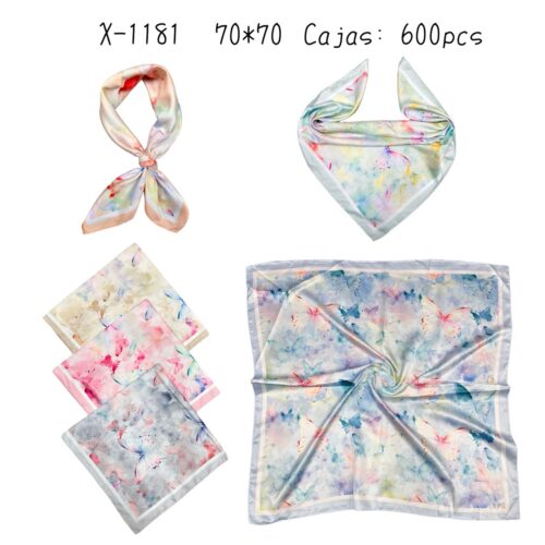 Pañuelo Estampado Mariposas 70x70 cm