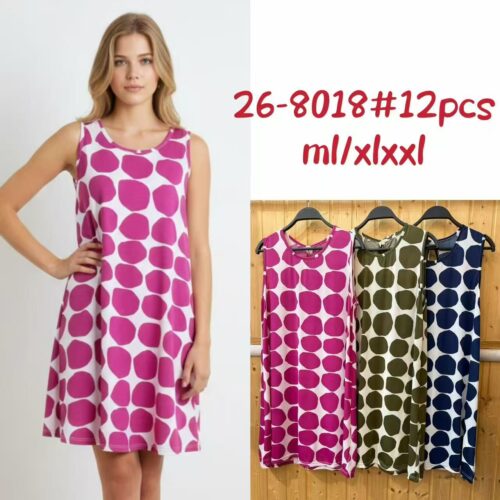 Vestido Corto Básico Estampado Manga Sisa
