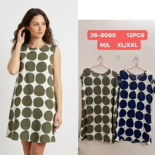 Vestido Corto Estampado Manga Corta  Caída