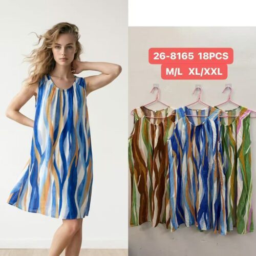 Vestido Corto Básico Estampado Manga Sisa
