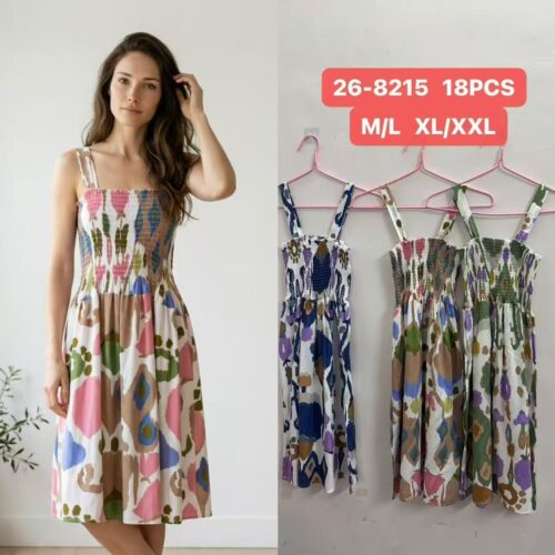 Vestido Midi Estampado Tirantes