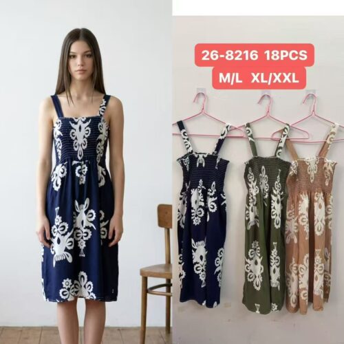 Vestido Midi Estampado Tirantes
