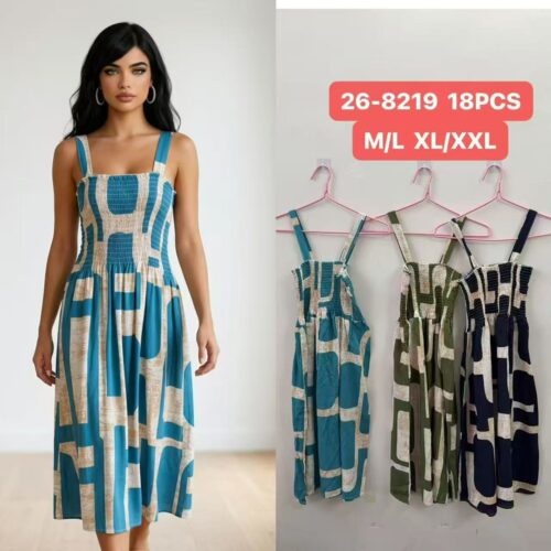 Vestido Midi Estampado Tirantes