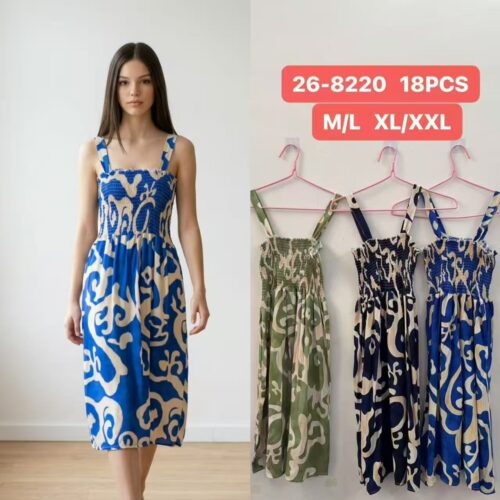 Vestido Midi Estampado Tirantes