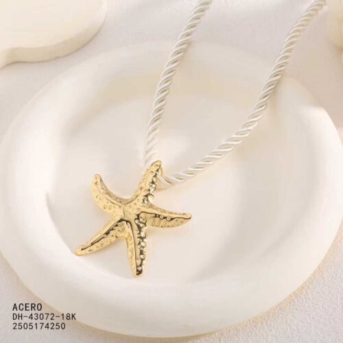 Collar Acero Colgante Estrella de Mar  Dorada