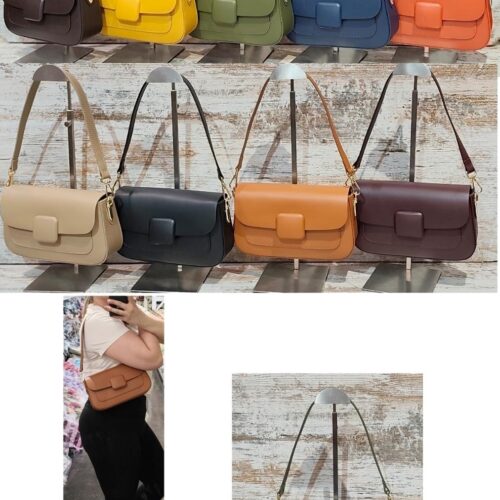 Bolso de Hombro Piel Solapa con Bandolera